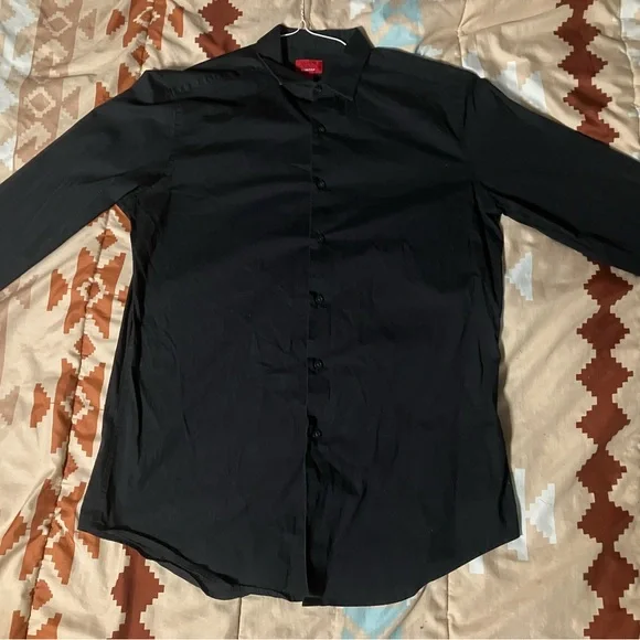 Alfani | Shirts | Alfani Slim Fit Stretch Mens Black Button Up Dress Shirt  M Like New | Poshmark